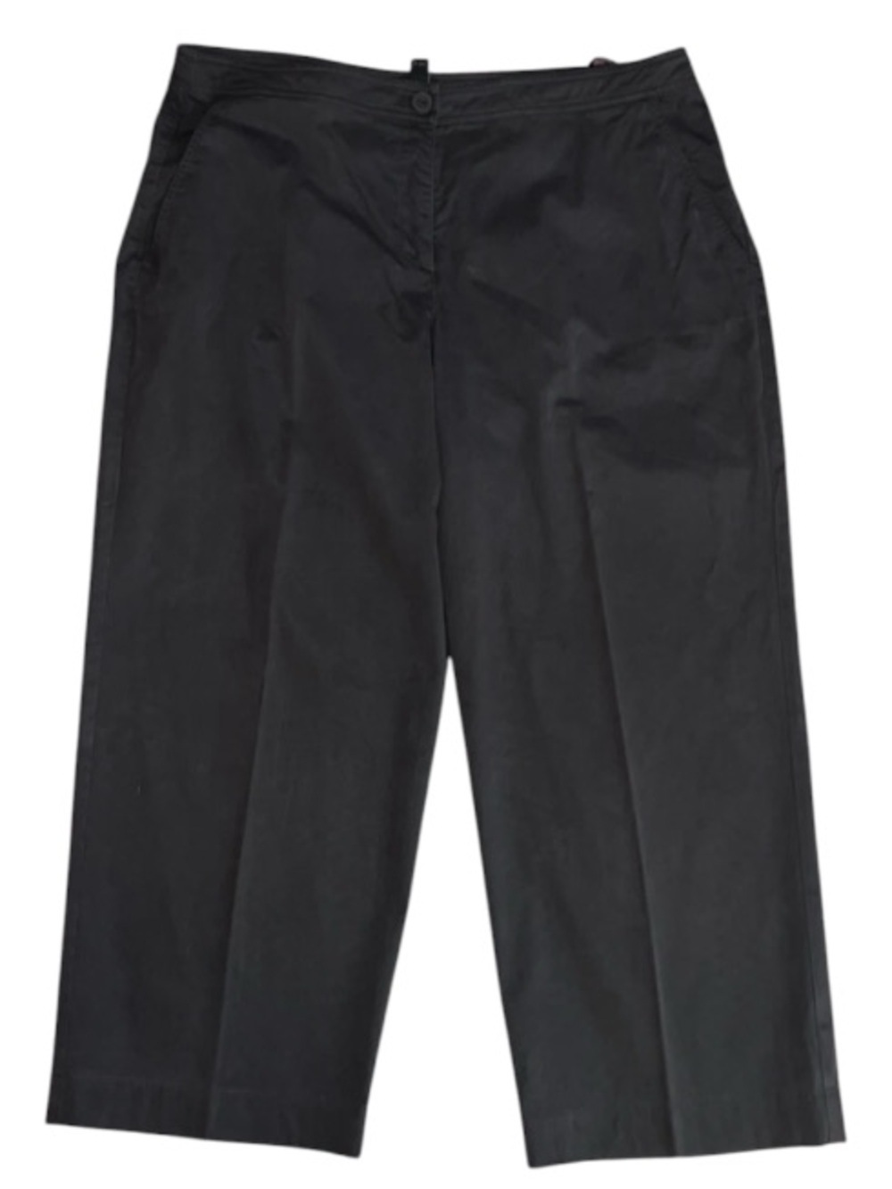 Eileen Fisher Wide Leg Cotton Ankle Crop Pants in Grey Size Large